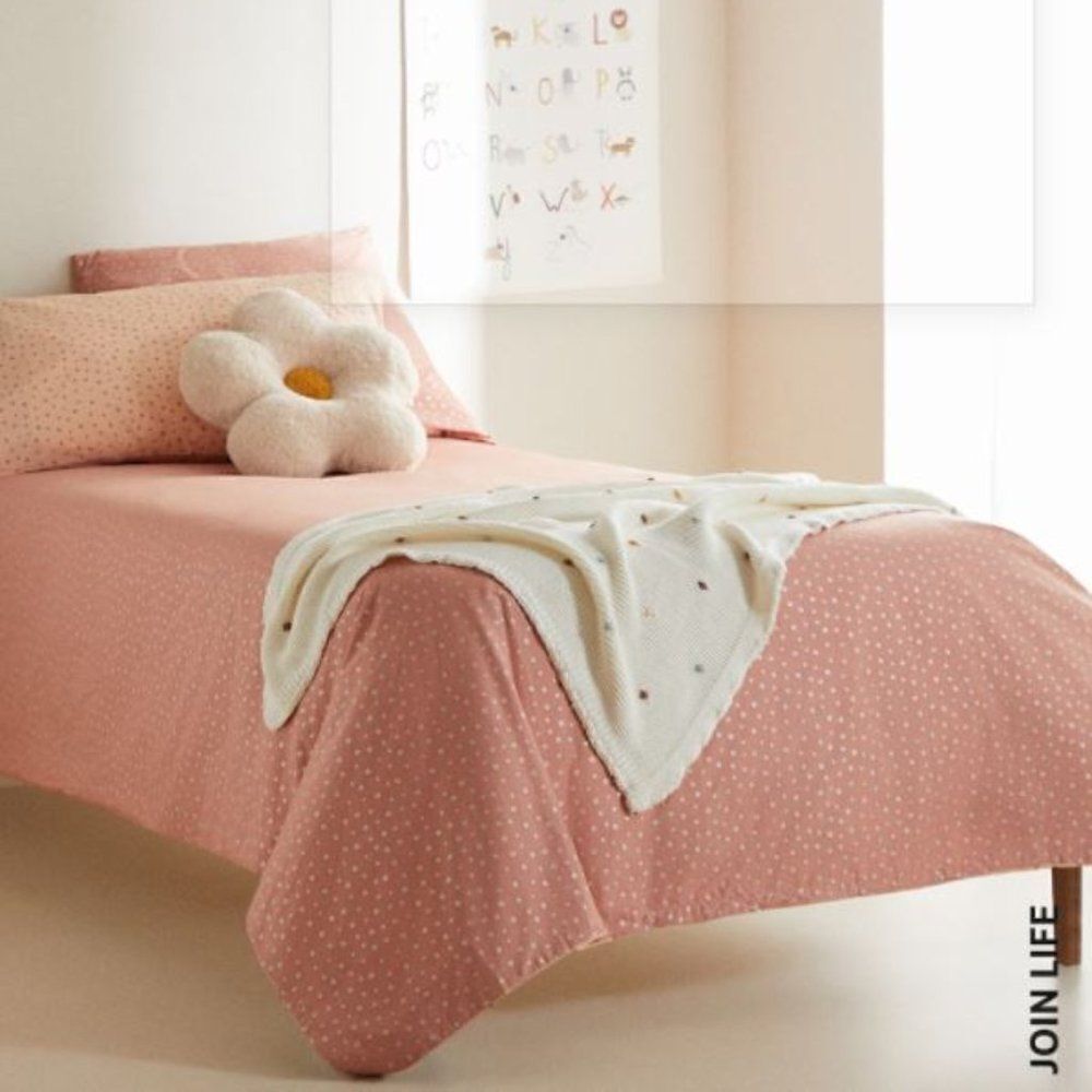 Zara Kids Duvet Cover Reversible Pink 39.5 x47"
